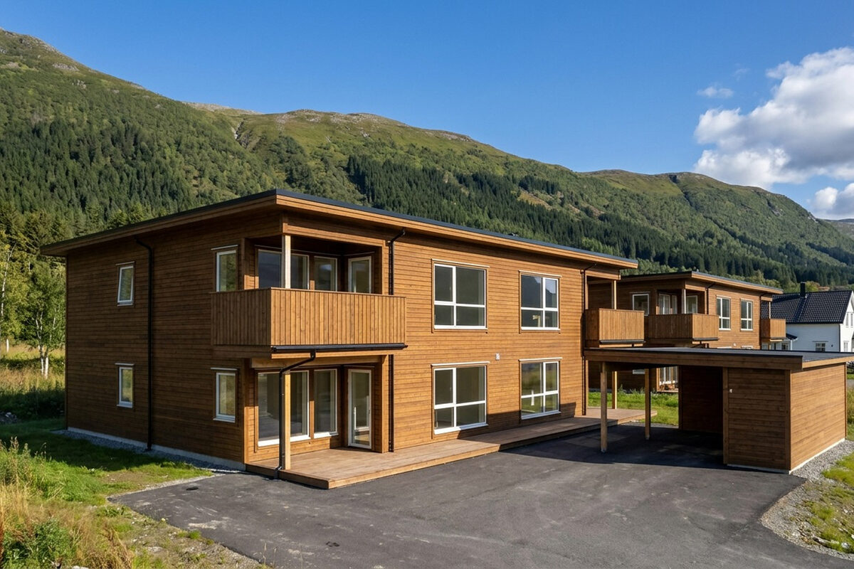 Firemannsbolig med pulttak og carport